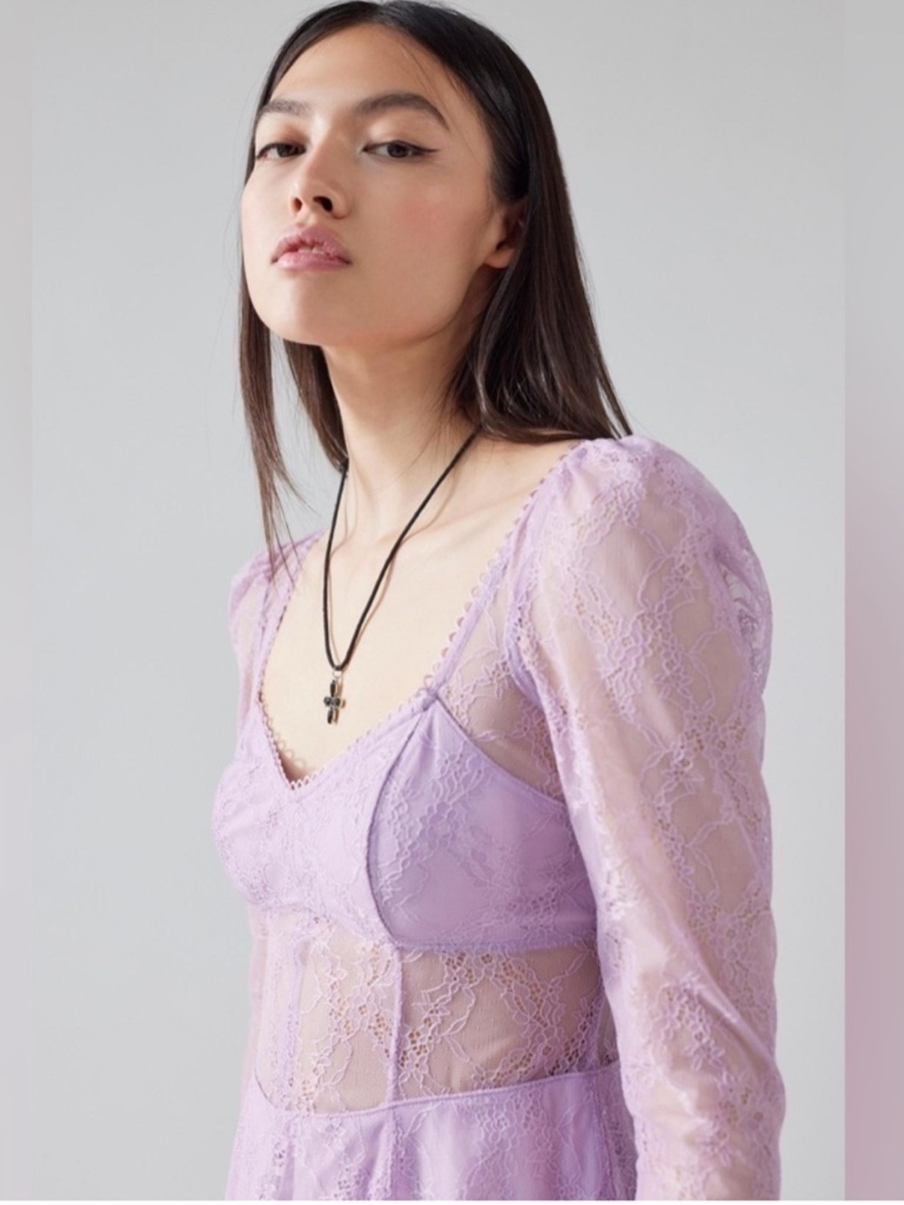 Urban Outfitters Lavender Lace Mini Dress - Picture 3 of 7